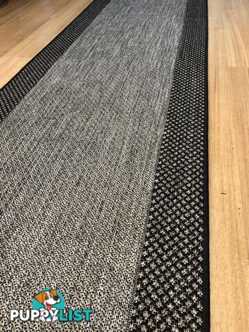 Chino 1584 Grey Black Hallway Runner Non-Slip 80CM wide 2M 