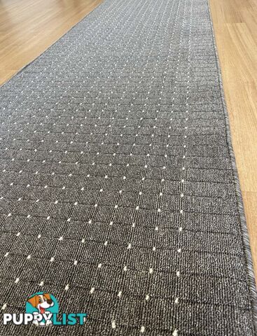 Roma Dots Dark Grey Hallway Runner 80CM Wide 9.5M  - Stanford Lead Sugar 80cm