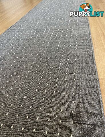 Roma Dots Dark Grey Hallway Runner 80CM Wide 10.5M  - Stanford Lead Sugar 80cm