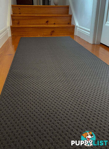 Phoenix Charcoal Hall Runner 80cm Wide Non Slip Backing 5M  - TANGO - GREY CHARCOAL