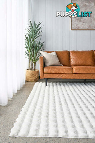 Bubble White - Machine Washable Rug 220X150CM  - BUB-WHITE-220X150