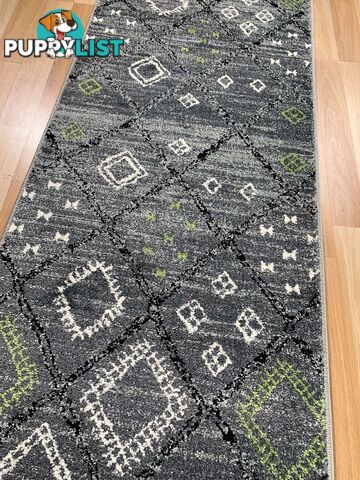 Seville Grey Green Hallway Runner 80CM Wide 8M  - AXON-614567-Grey-Green-Runner