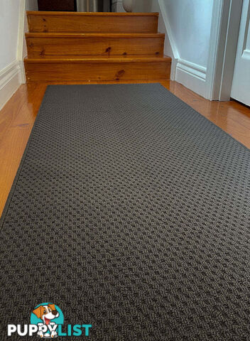 Phoenix Charcoal Hall Runner 80cm Wide Non Slip Backing 11.5M  - TANGO - GREY CHARCOAL