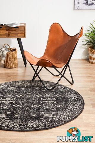 Evoke Estella Charcoal Transitional Round Rug 240X240CM  - EVO-252-CHAR-240X240