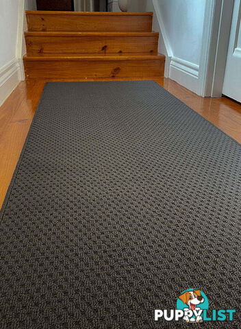 Phoenix Charcoal Hall Runner 80cm Wide Non Slip Backing 5.5M  - TANGO - GREY CHARCOAL