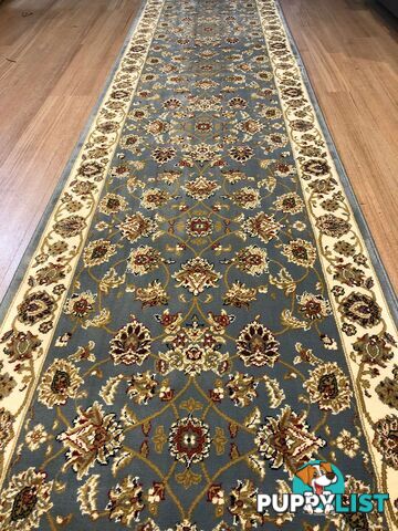 Traditional Hall Runner Agrabah Light Blue High Quality 8.5m  - ARG-173-DZ2-8.5