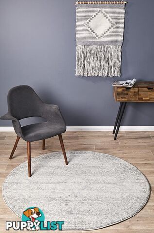Mirage Gwyneth Stunning Transitional Silver Round Rug 200X200CM  - MIR-358-SIL-200X200