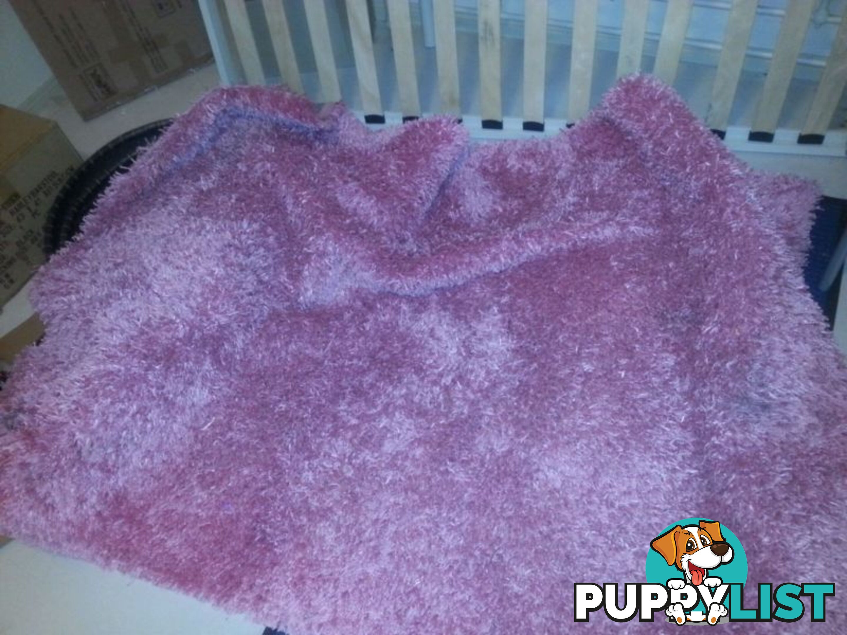 pink shaggy rug