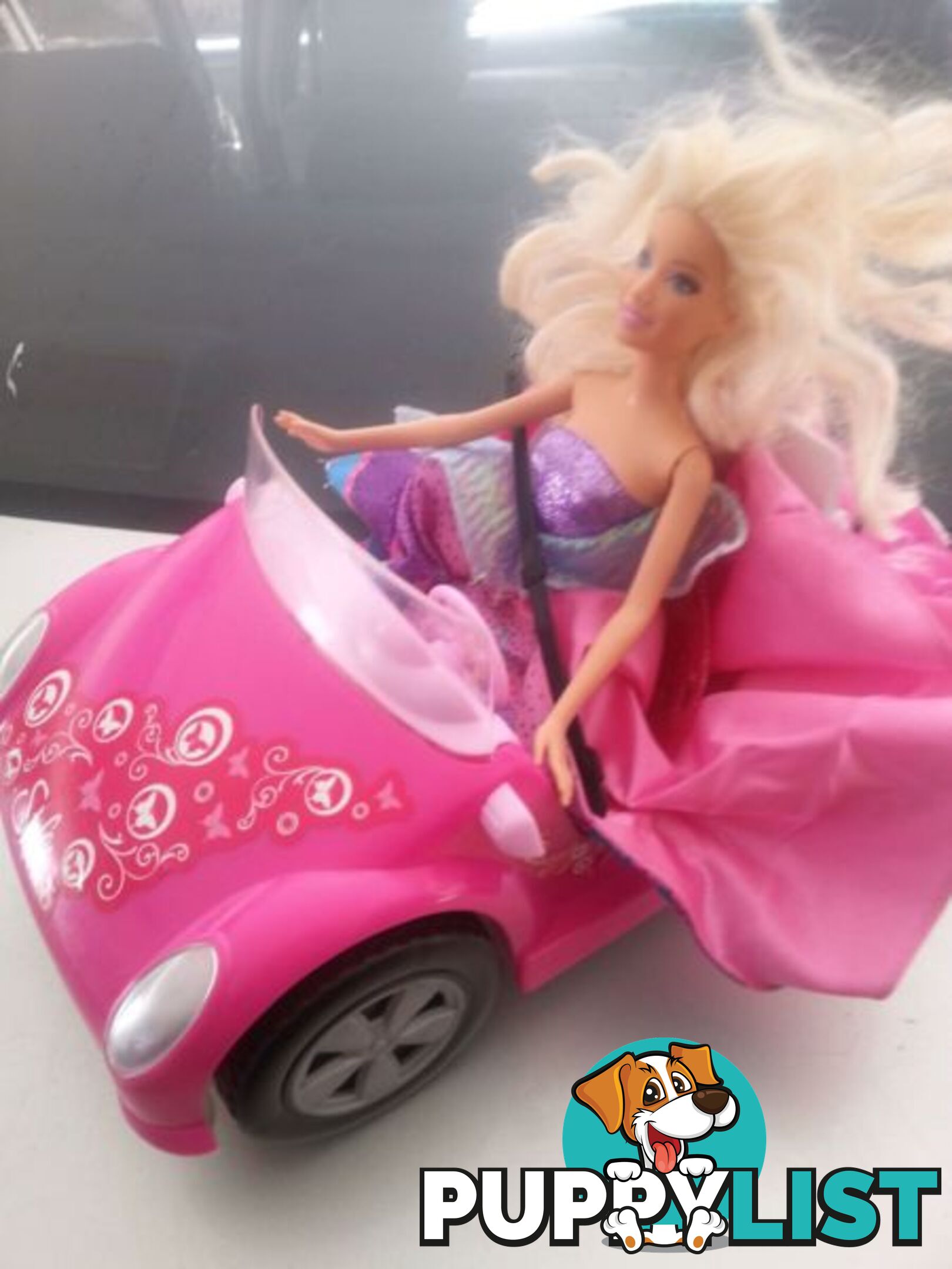 barbie and her car