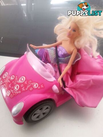 barbie doll and her car