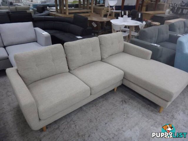 NEW STOCKTON FABRIC SOFA w/ CHAISE - DISCOUNT SHOWROOM