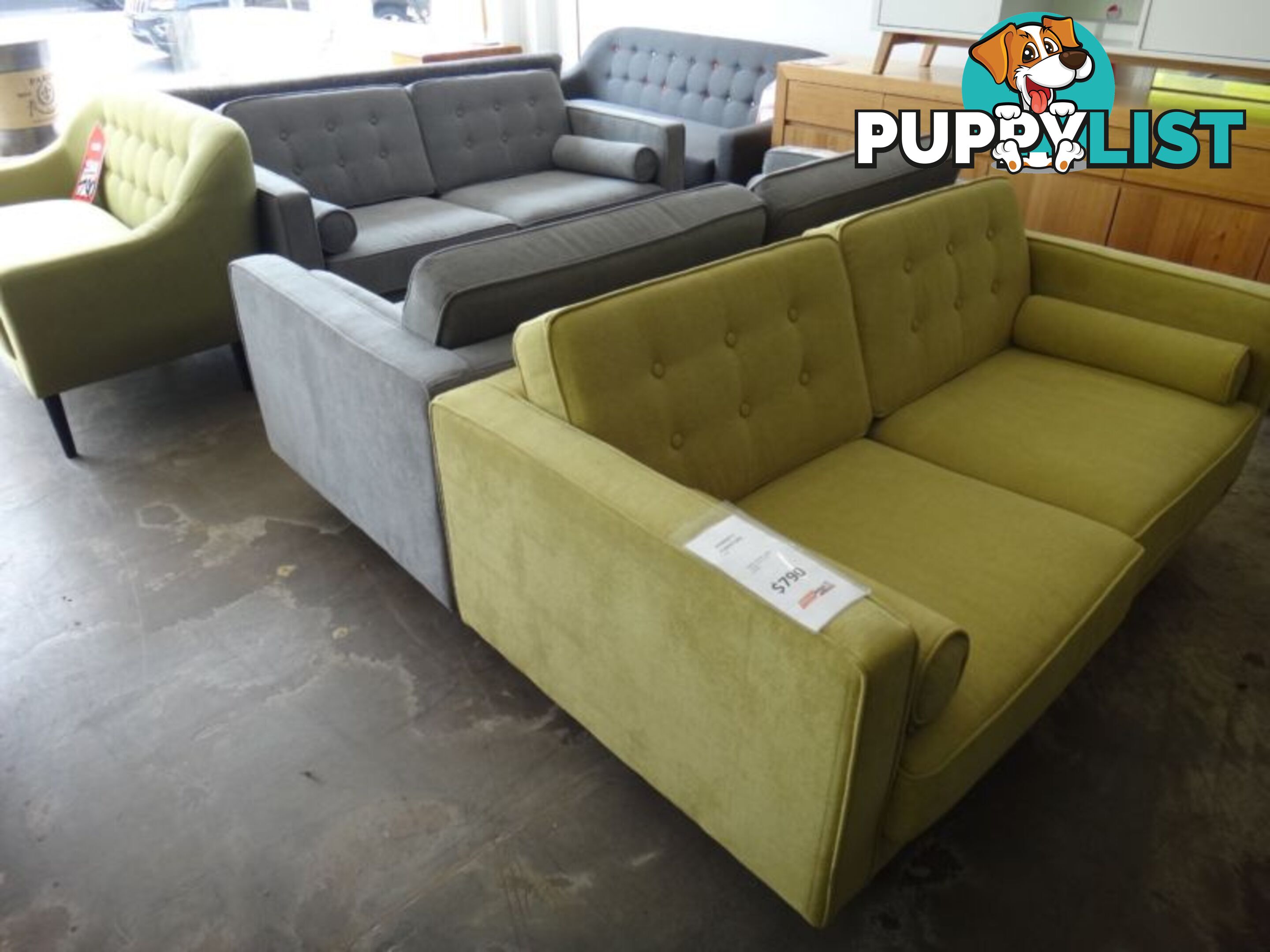 NEW RETRO SOFAS - FURNITURE DISCOUNT WAREHOUSE. $500