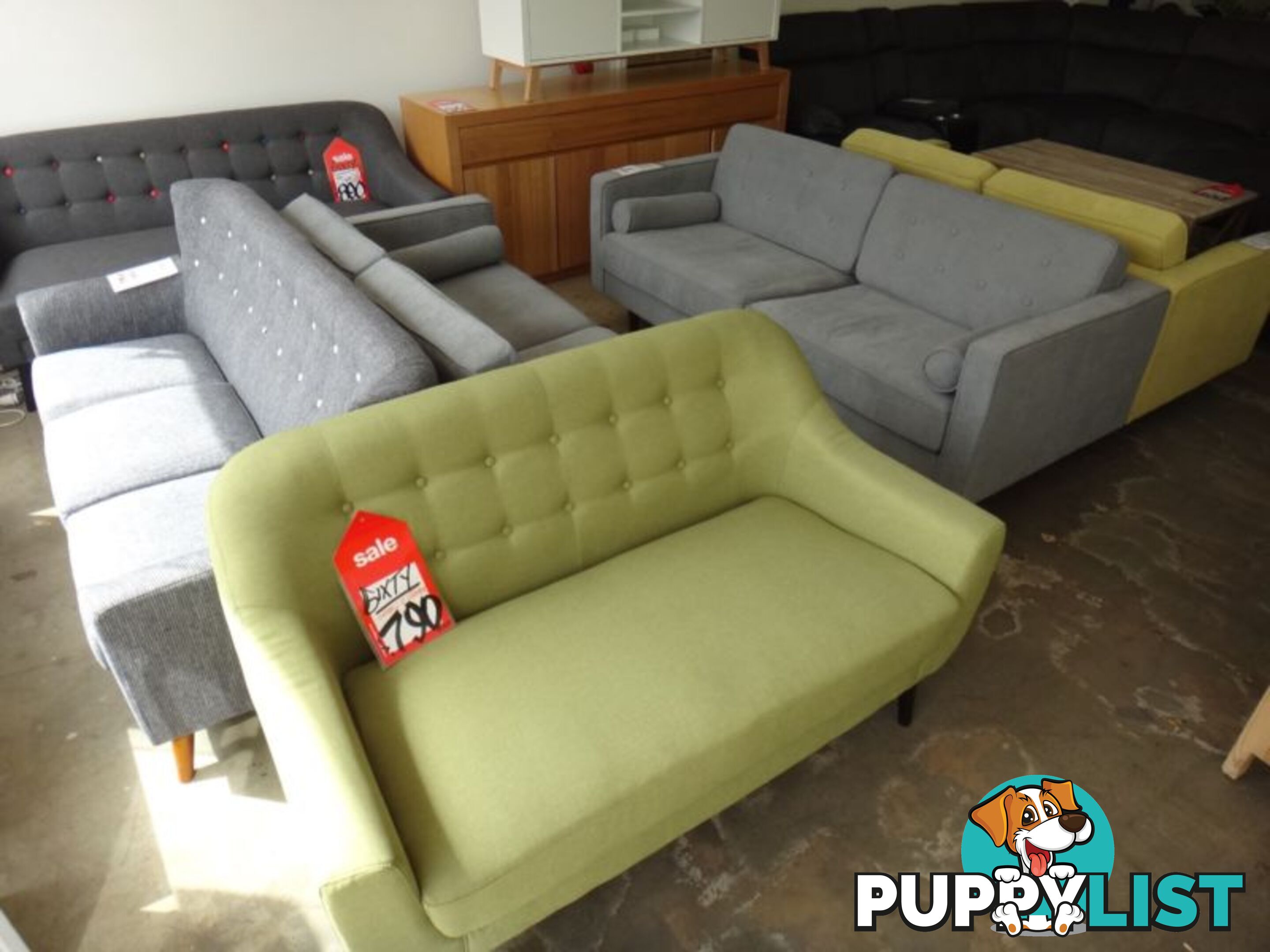 NEW RETRO SOFAS - FURNITURE DISCOUNT WAREHOUSE. $500