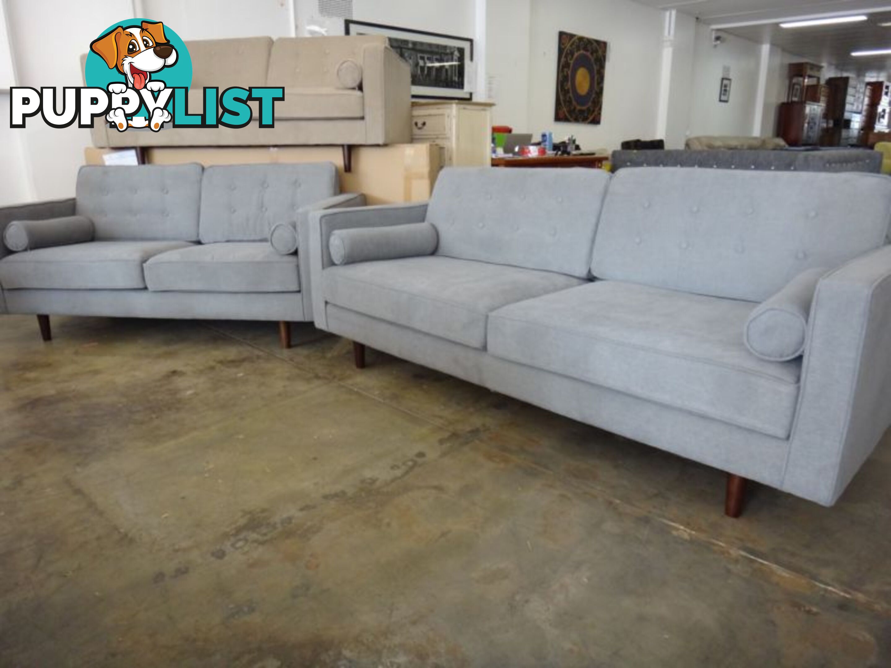 NEW RETRO SOFAS - FURNITURE DISCOUNT WAREHOUSE. $500