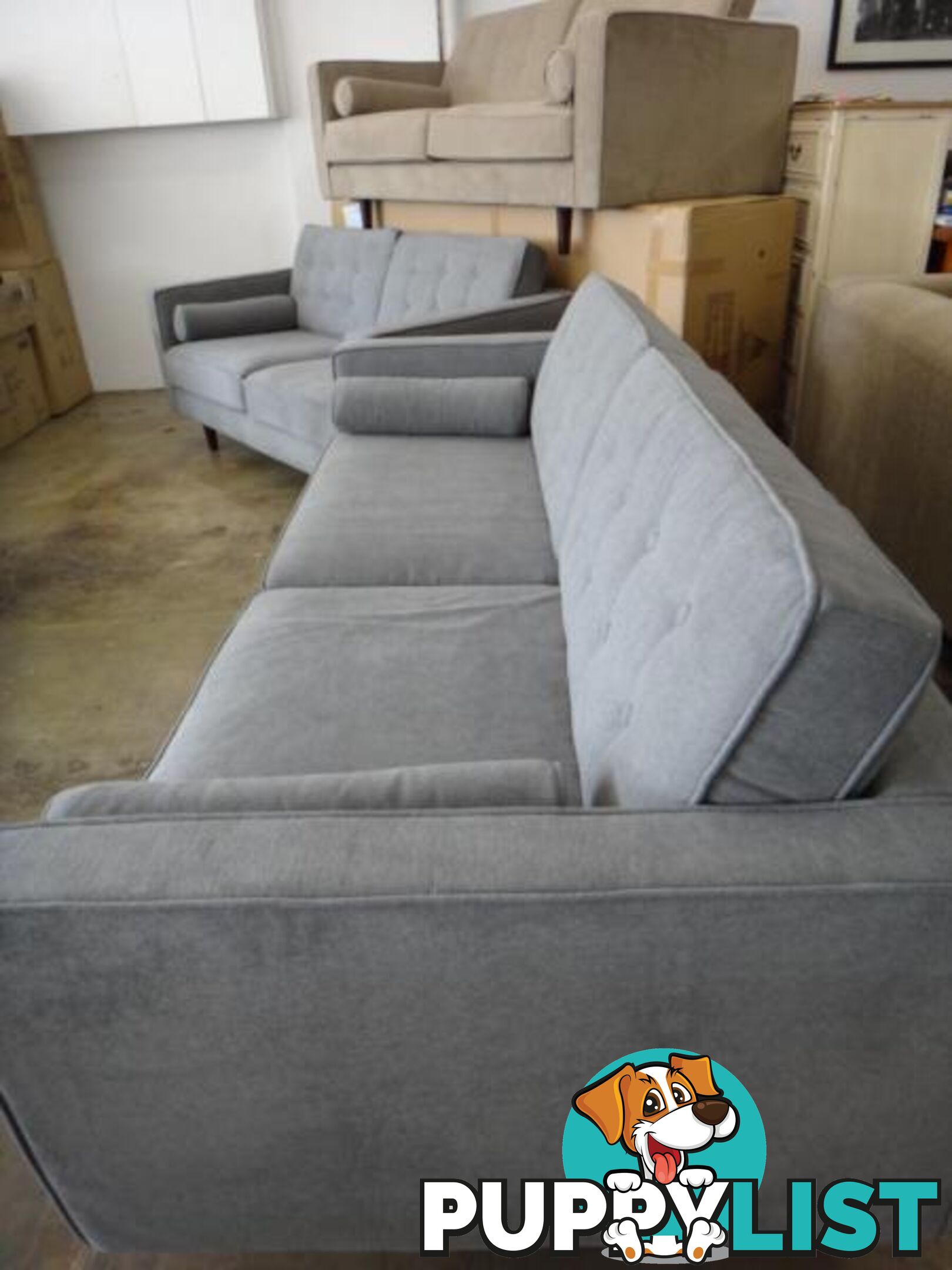 NEW RETRO SOFAS - FURNITURE DISCOUNT WAREHOUSE. $500