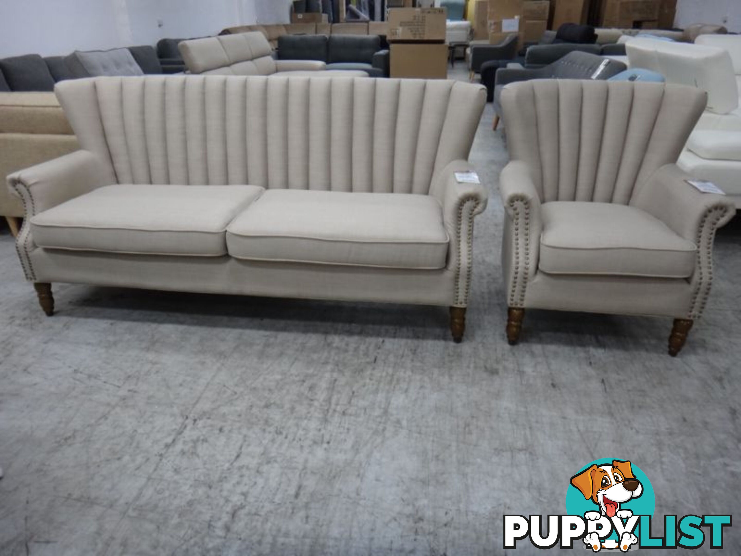 NEW CLEO SOFAS - 3 SEATER + ARMCHAIR - DISCOUNT SHOWROOM