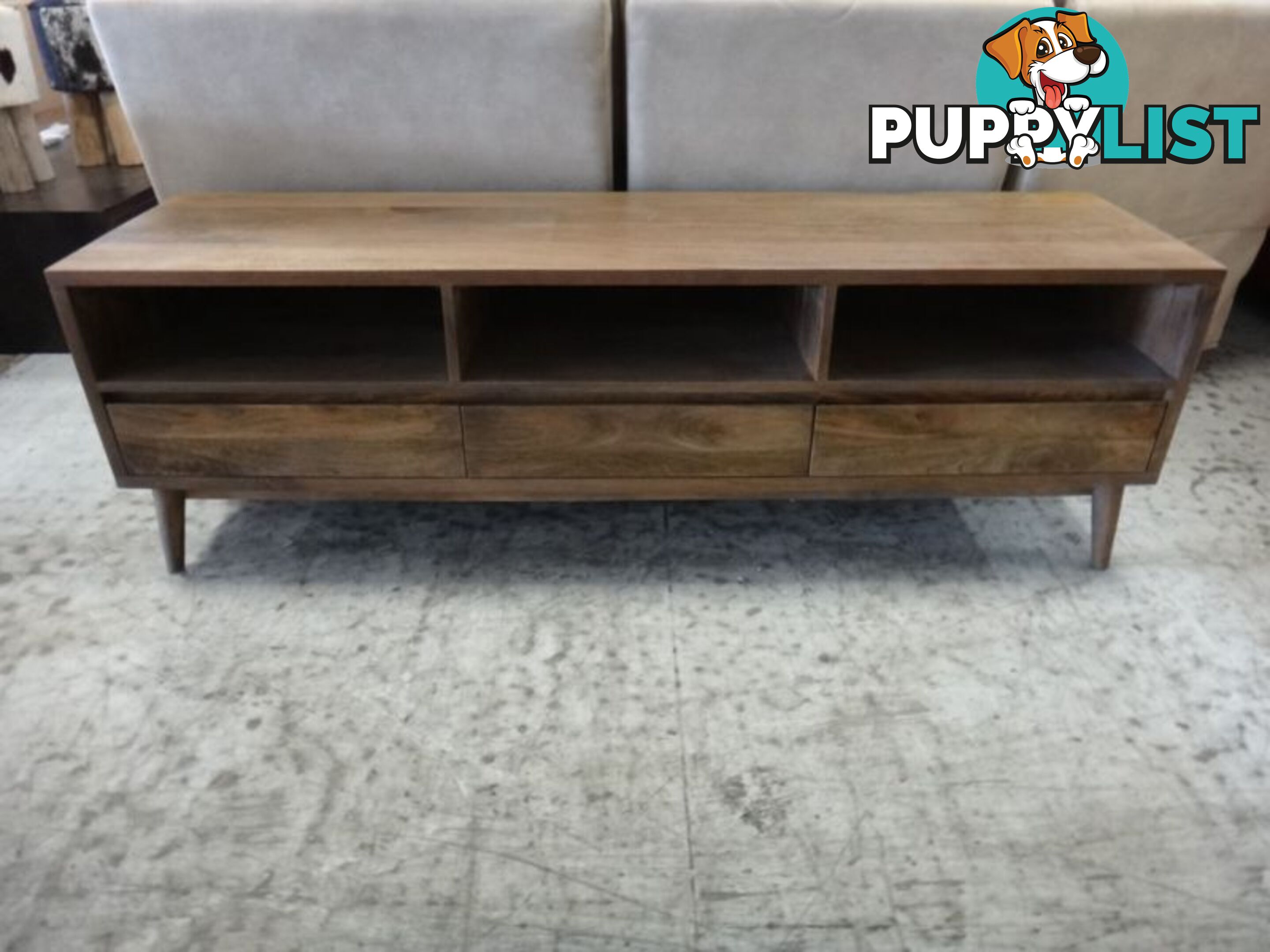 NEW RETRO TV UNIT LOWLINE ETU - SOLID MANGO WOOD