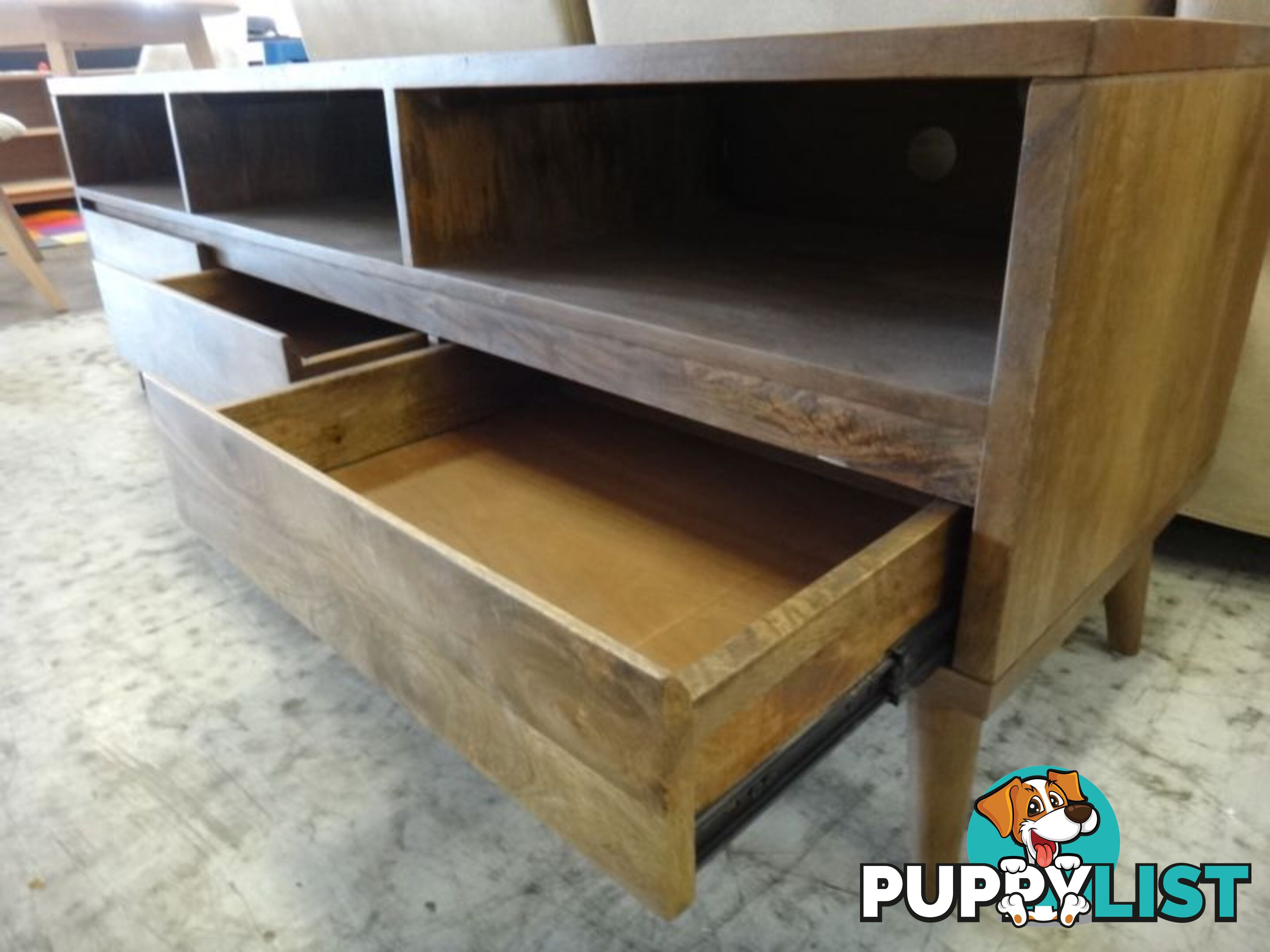 NEW RETRO TV UNIT LOWLINE ETU - SOLID MANGO WOOD