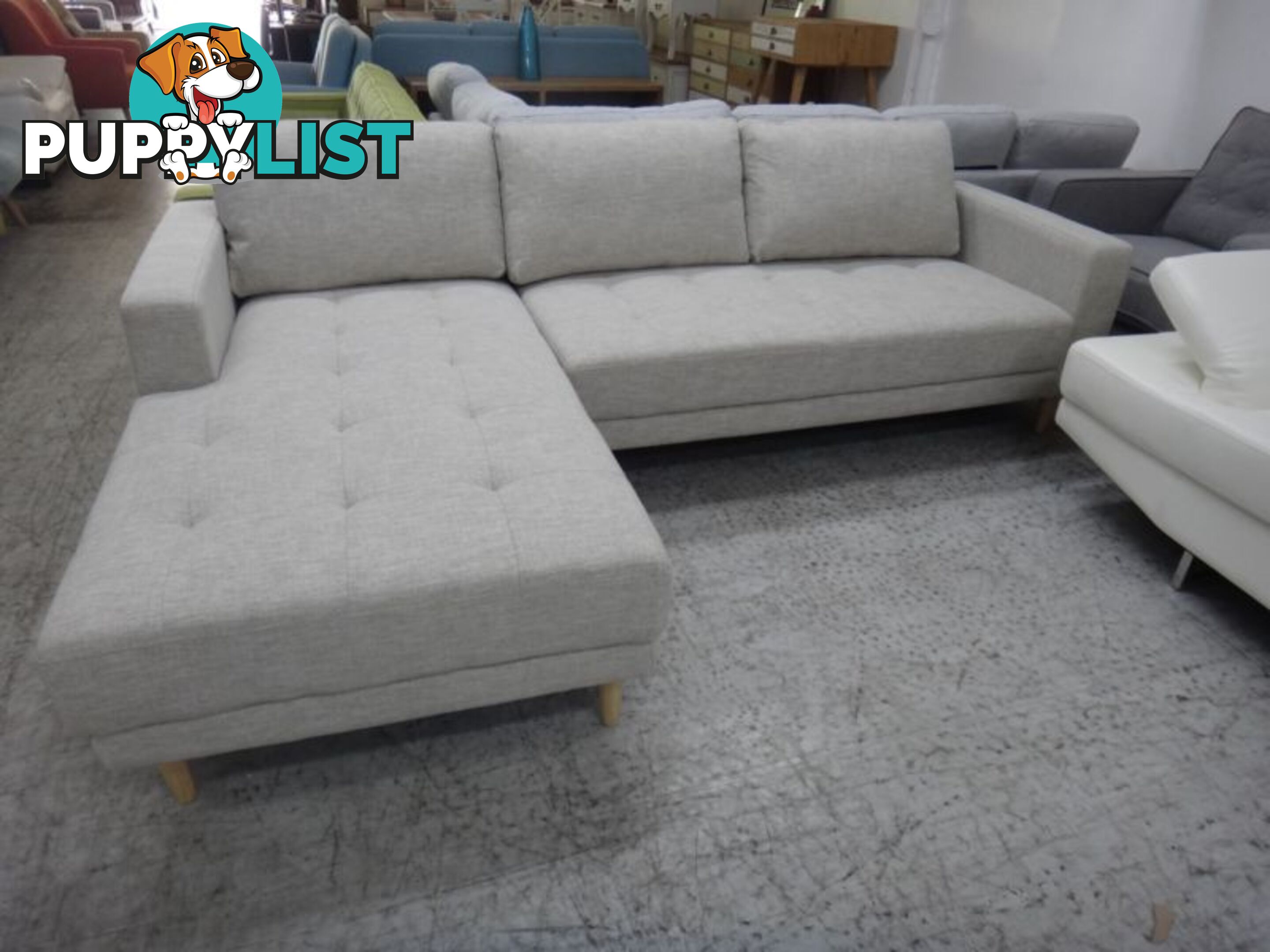 NEW CASPER 3 SEATER CHAISE - FURNITURE DISCOUNT SHOWROOM