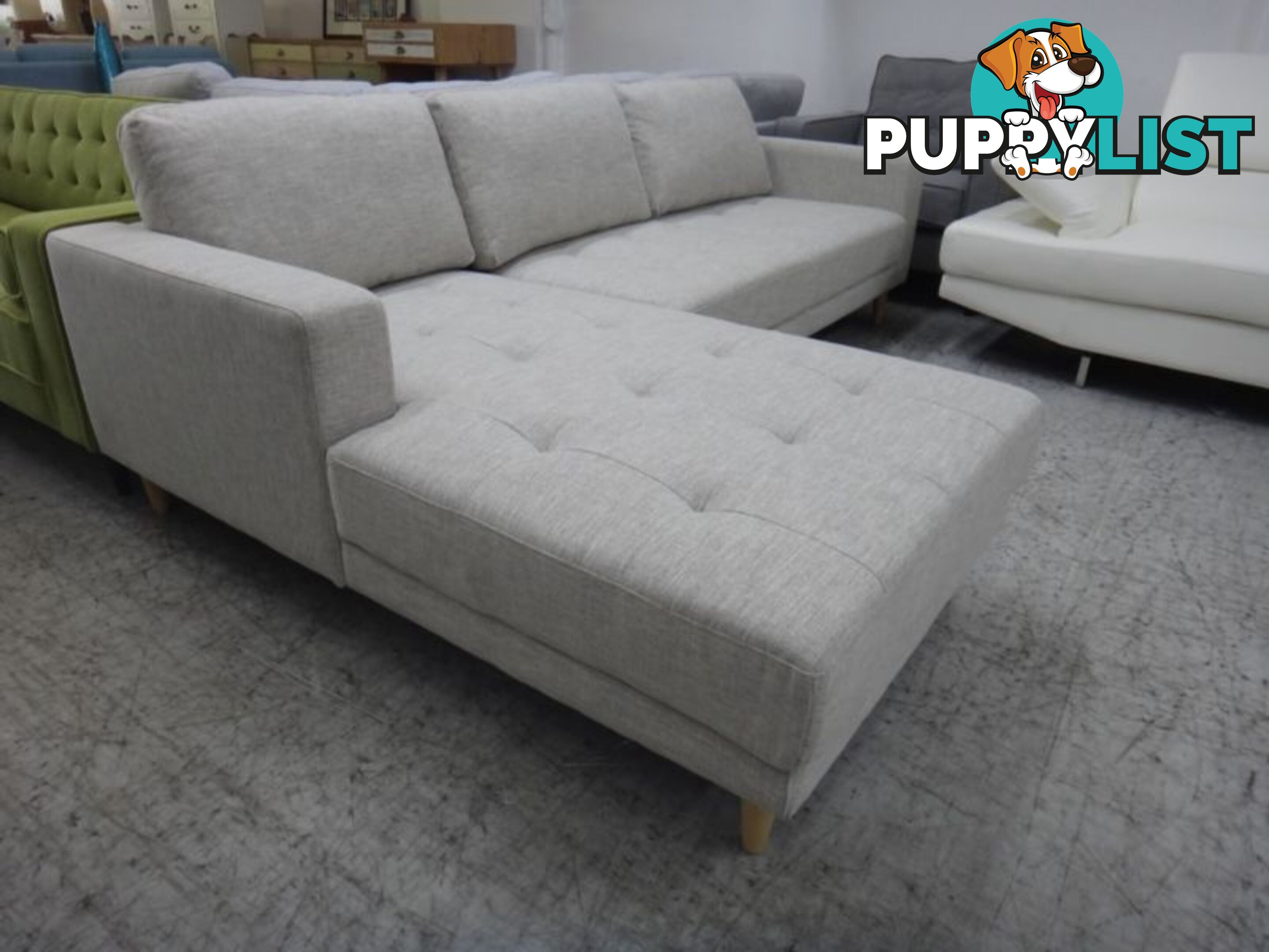 NEW CASPER 3 SEATER CHAISE - FURNITURE DISCOUNT SHOWROOM