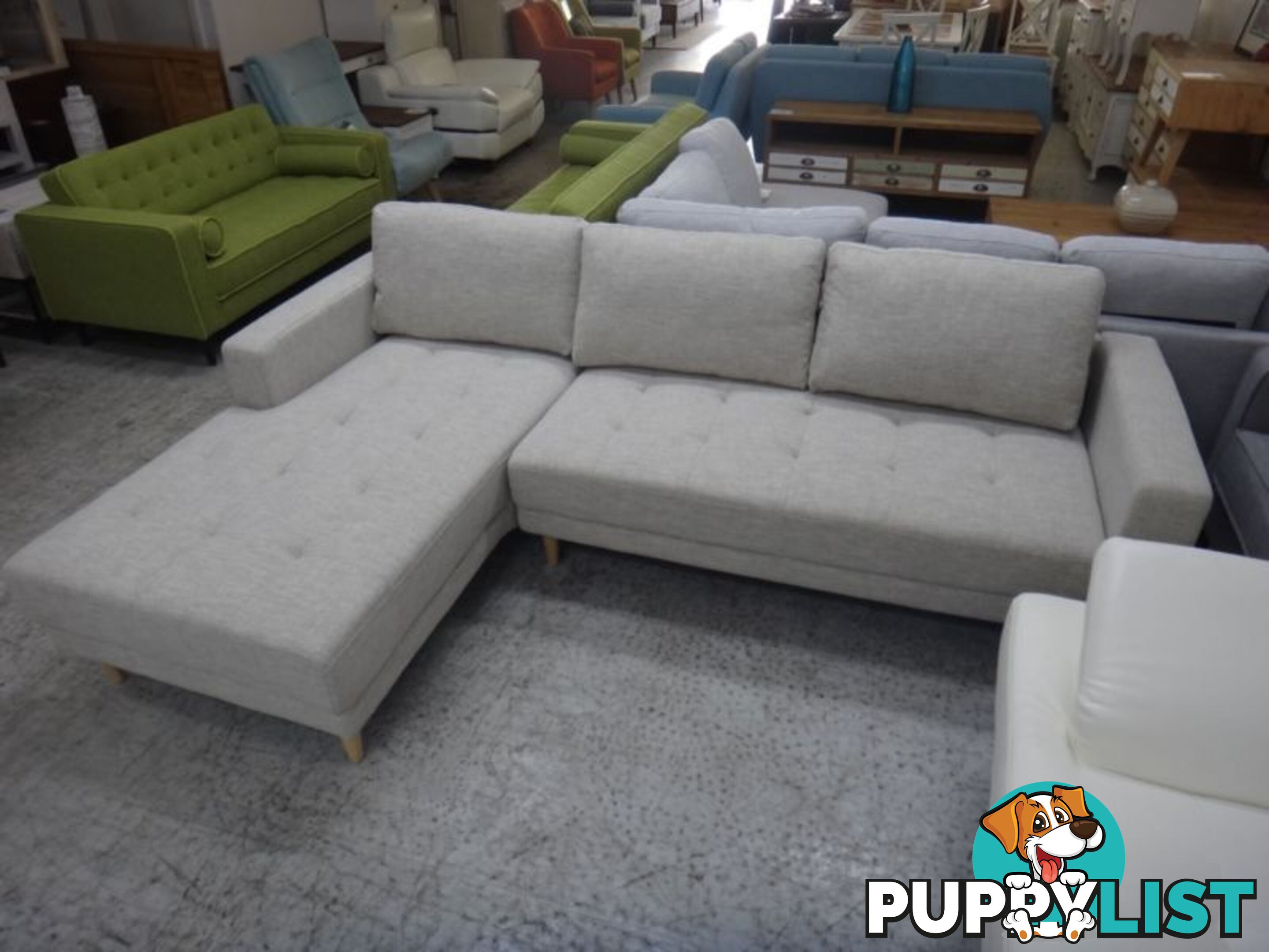 NEW CASPER 3 SEATER CHAISE - FURNITURE DISCOUNT SHOWROOM