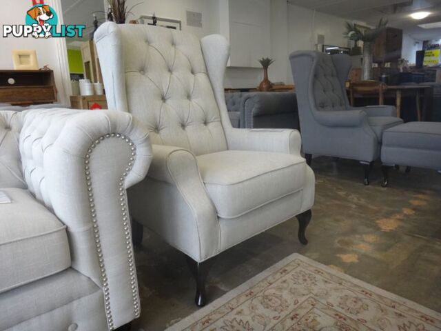 NEW VICTORIA WING CHAIRS - FABRIC CHESTERFEILD SOFAS