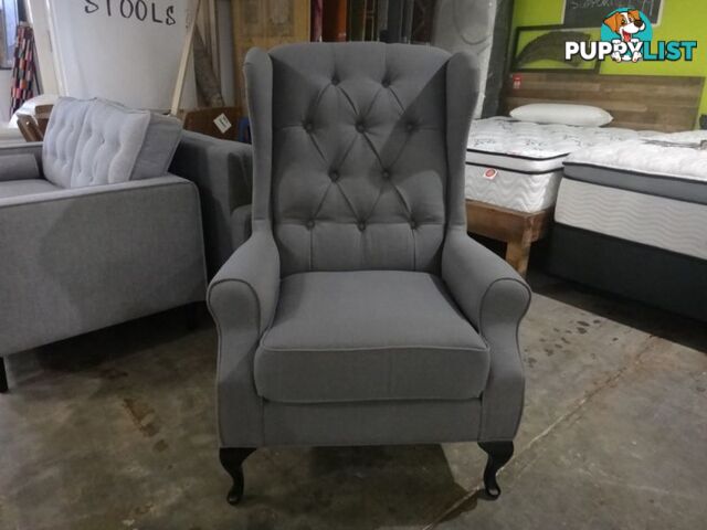 NEW VICTORIA WING CHAIRS - FABRIC CHESTERFIELD