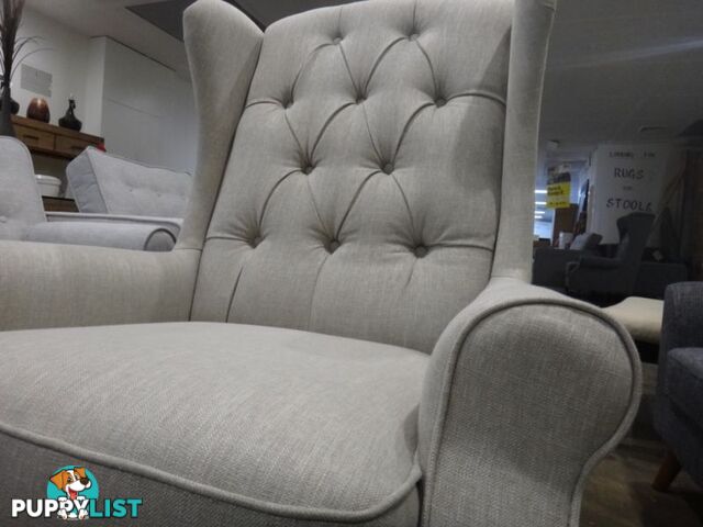 NEW VICTORIA WING CHAIRS - FABRIC CHESTERFIELD