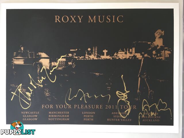 ROXY MUSIC FOR YOUR PLEASURE 2011 TOUR SIGNED POSTER