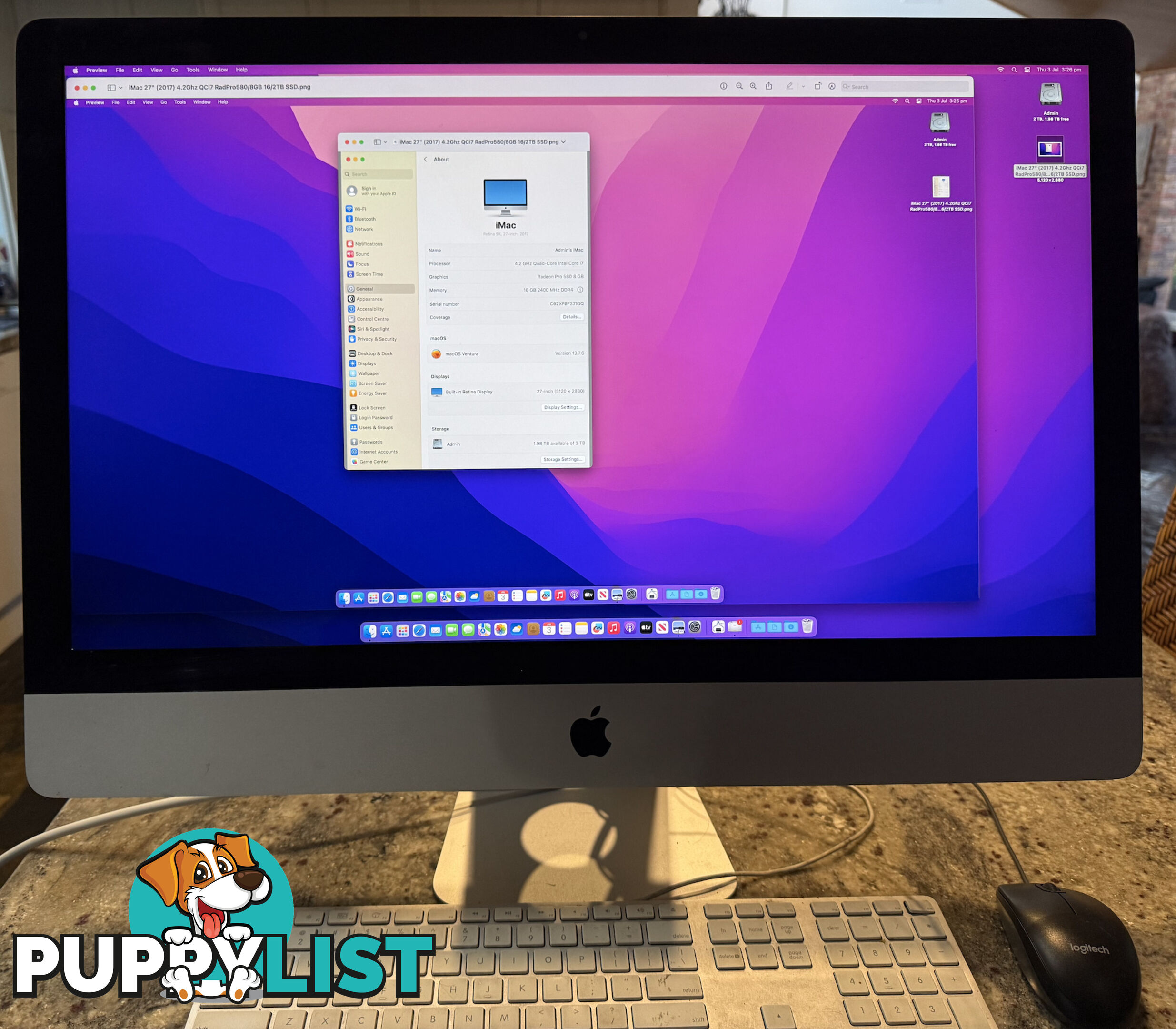 Reseller Refurbished: iMac 27" Retina 5K (Mid 2017) Quad-Core i7 16/2TB SSD