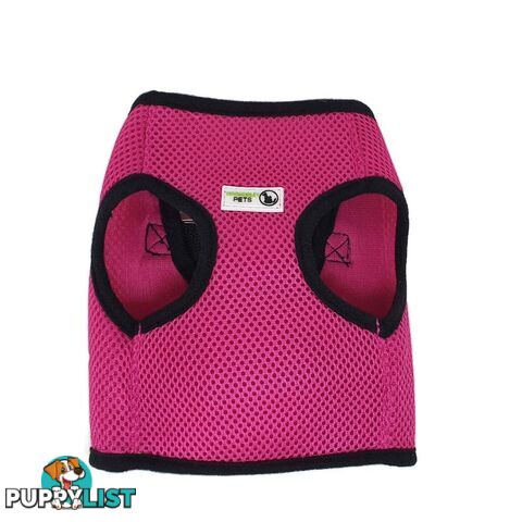 Vest Harness Pet Dog-Cat Step-in Velcro and Buckle Attachments - Moondidley Pets - MDPVESTLRED