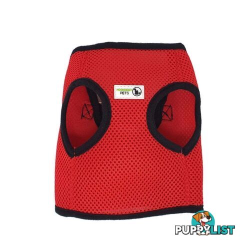 Vest Harness Pet Dog-Cat Step-in Velcro and Buckle Attachments - Moondidley Pets - MDPVESTLRED
