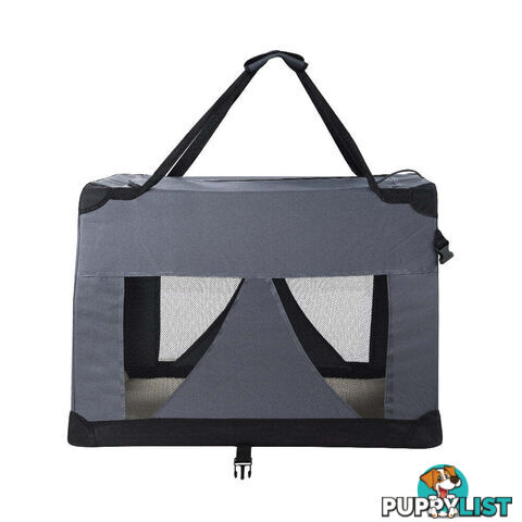 i.Pet Pet Carrier Soft Crate Dog Cat Travel 60x42CM Portable Foldable Car M - PET-CARRIER-M-GR