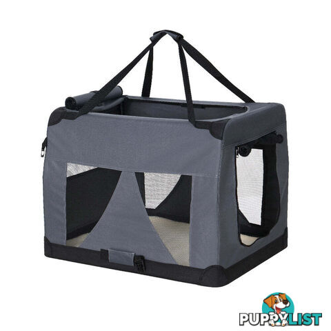 i.Pet Pet Carrier Soft Crate Dog Cat Travel 60x42CM Portable Foldable Car M - PET-CARRIER-M-GR