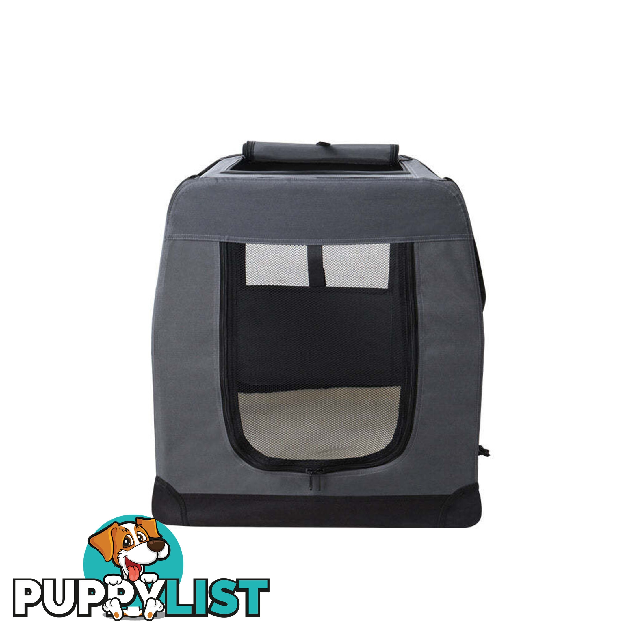 i.Pet Pet Carrier Soft Crate Dog Cat Travel 60x42CM Portable Foldable Car M - PET-CARRIER-M-GR