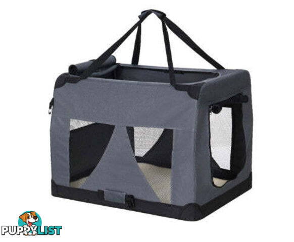 i.Pet Pet Carrier Soft Crate Dog Cat Travel Portable Cage Kennel Foldable Car - PET-CARRIER-M-GR