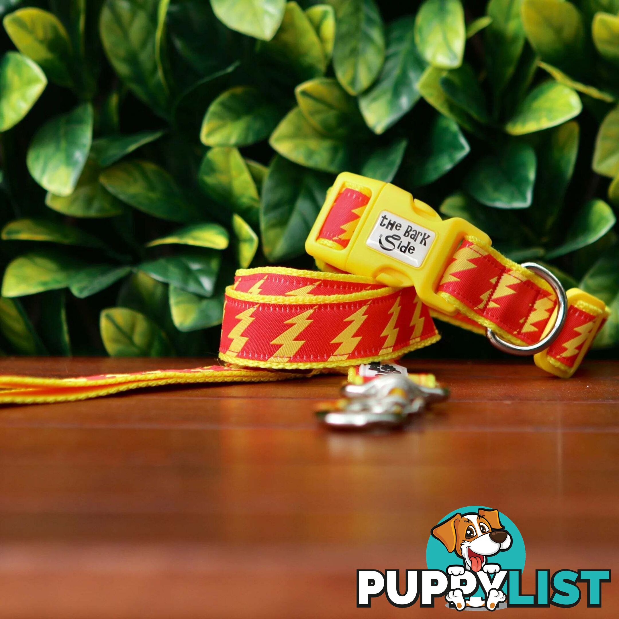 Lightning Bolt Dog Lead / Dog Leash - Hand Made by The Bark Side - TBSLDLIGYEL201.5