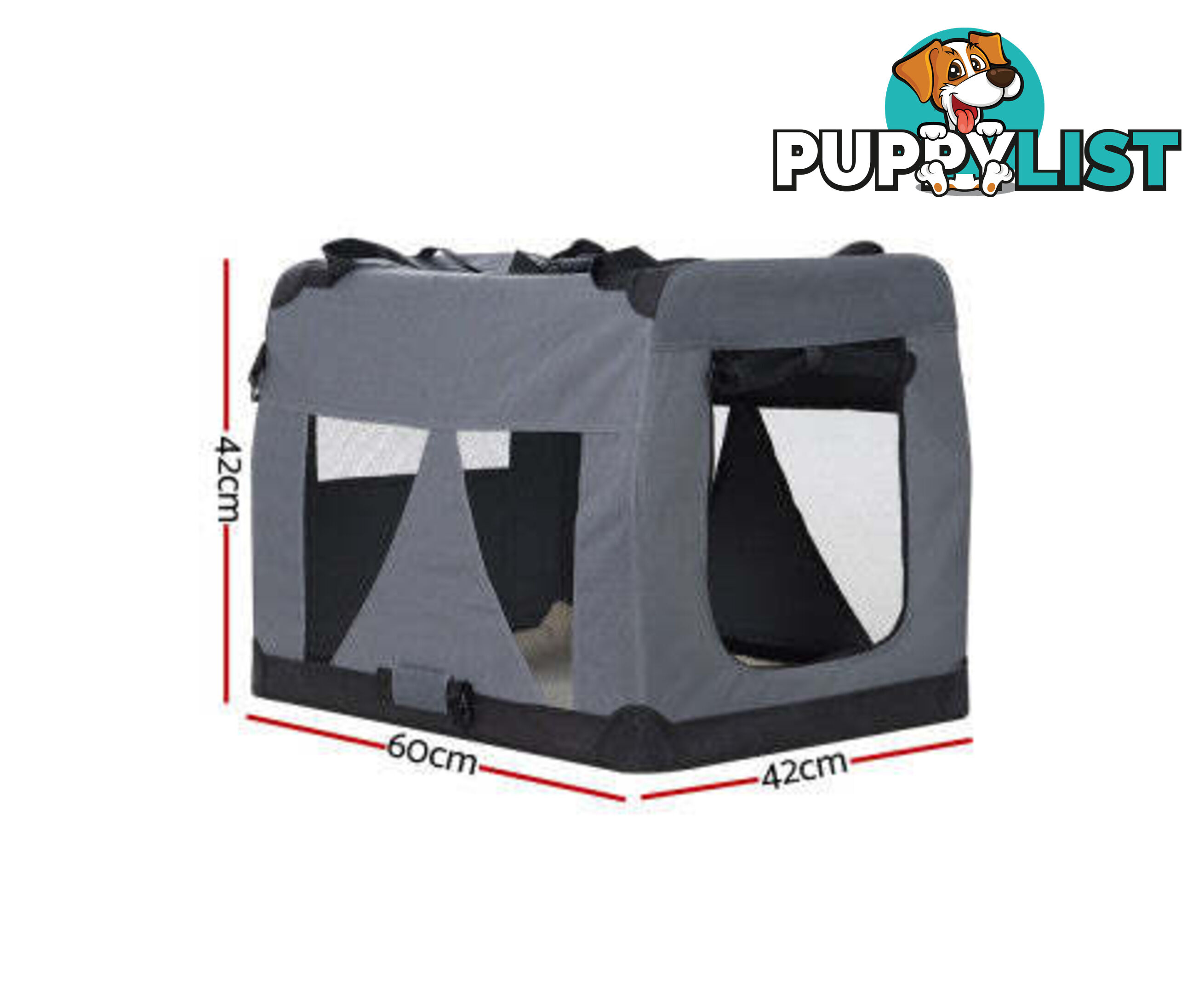 i.Pet Pet Carrier Soft Crate Dog Cat Travel Portable Cage Kennel Foldable Car - PET-CARRIER-4XL-GR