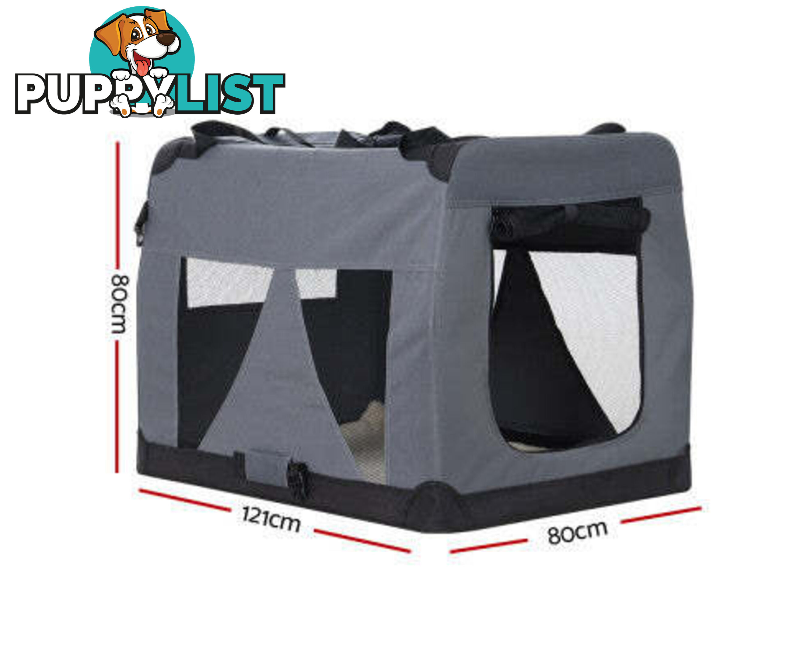 i.Pet Pet Carrier Soft Crate Dog Cat Travel Portable Cage Kennel Foldable Car - PET-CARRIER-4XL-GR