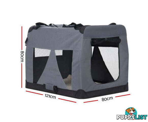 i.Pet Pet Carrier Soft Crate Dog Cat Travel Portable Cage Kennel Foldable Car - PET-CARRIER-4XL-GR