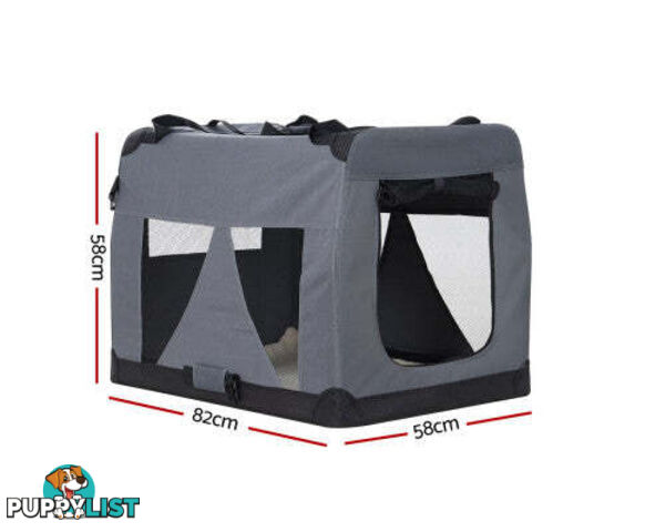 i.Pet Pet Carrier Soft Crate Dog Cat Travel Portable Cage Kennel Foldable Car - PET-CARRIER-4XL-GR