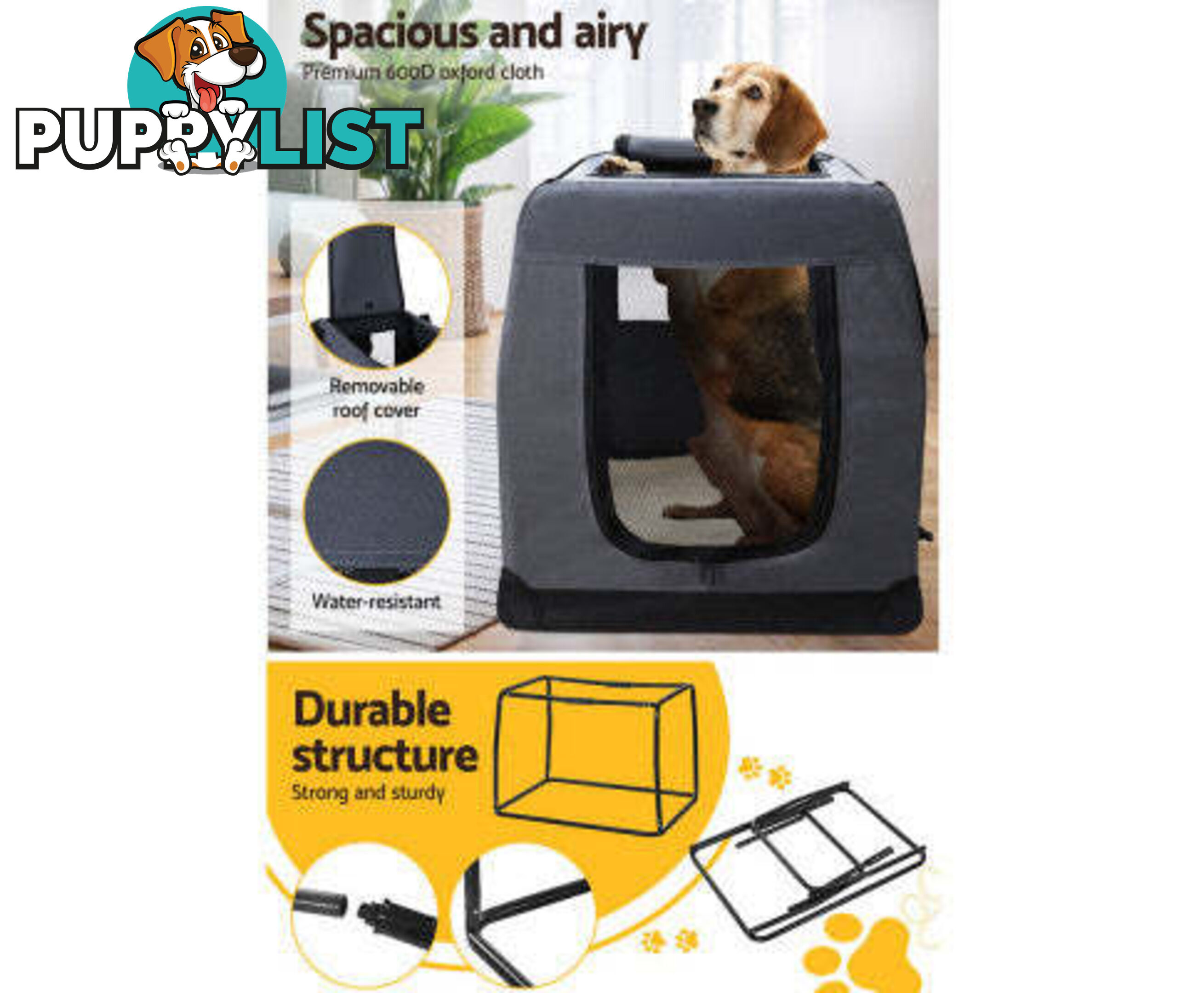 i.Pet Pet Carrier Soft Crate Dog Cat Travel Portable Cage Kennel Foldable Car - PET-CARRIER-4XL-GR