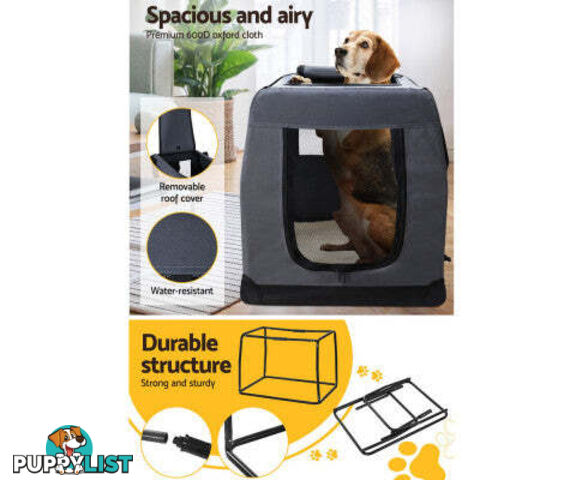 i.Pet Pet Carrier Soft Crate Dog Cat Travel Portable Cage Kennel Foldable Car - PET-CARRIER-4XL-GR