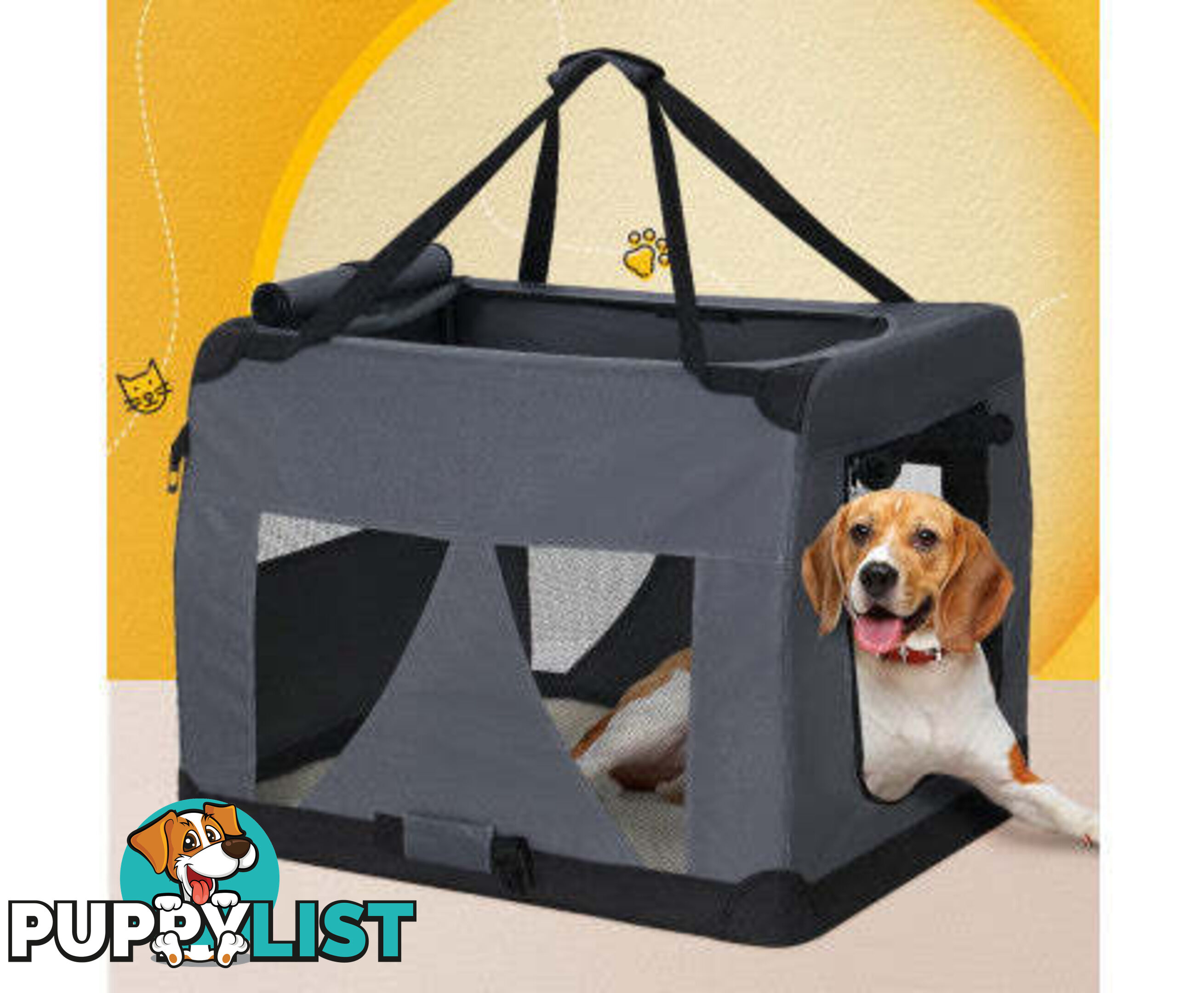 i.Pet Pet Carrier Soft Crate Dog Cat Travel Portable Cage Kennel Foldable Car - PET-CARRIER-4XL-GR