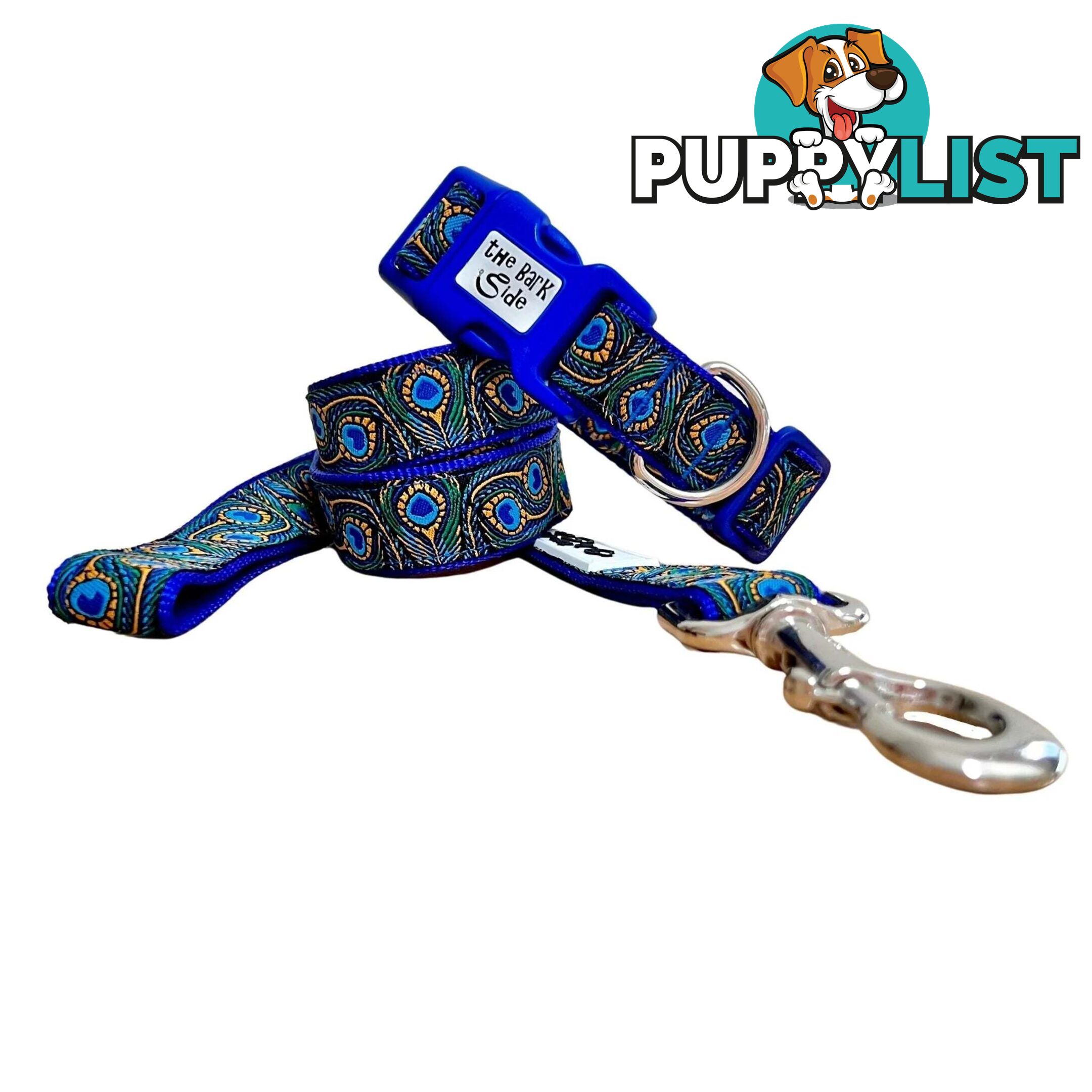 Peacock Feather Dog Lead / Leash - Hand Made by The Bark Side - TBSLDPEATEA201.5