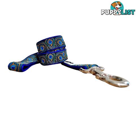 Peacock Feather Dog Lead / Leash - Hand Made by The Bark Side - TBSLDPEATEA201.5