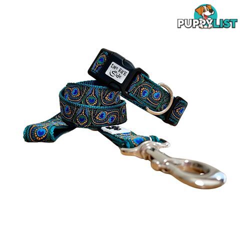 Peacock Feather Dog Lead / Leash - Hand Made by The Bark Side - TBSLDPEATEA201.5