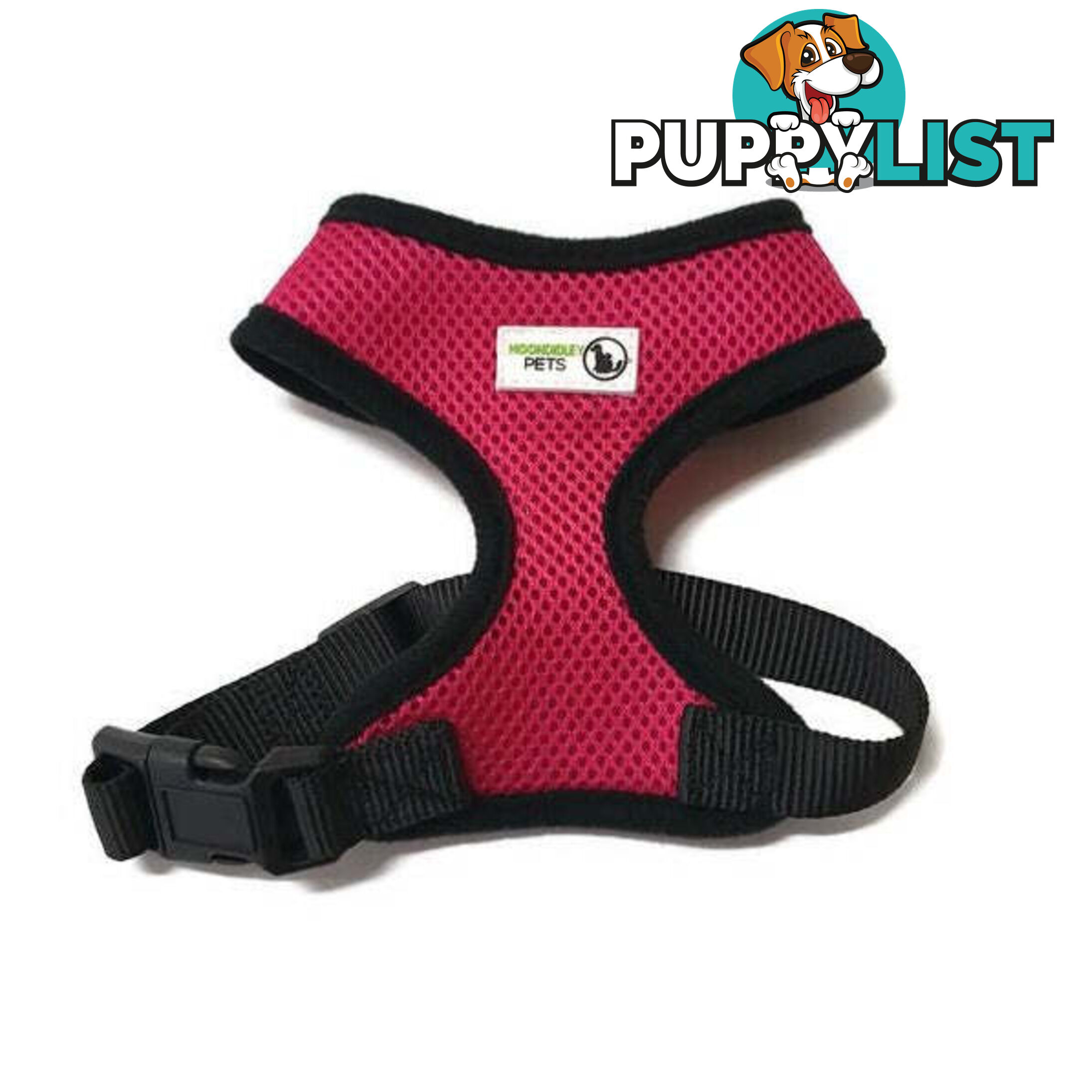 Pet Harness Soft Air Mesh Padded Adjustable  - Moondidley Pets - MDPHARMESLRED