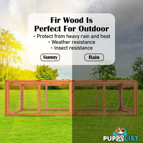 Paw Mate Chicken Coop Rabbit Hutch Extension Run 180 x 90 x 48cm Runey - V274-PET-RR4R