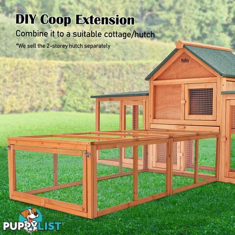 Paw Mate Chicken Coop Rabbit Hutch Extension Run 180 x 90 x 48cm Runey - V274-PET-RR4R